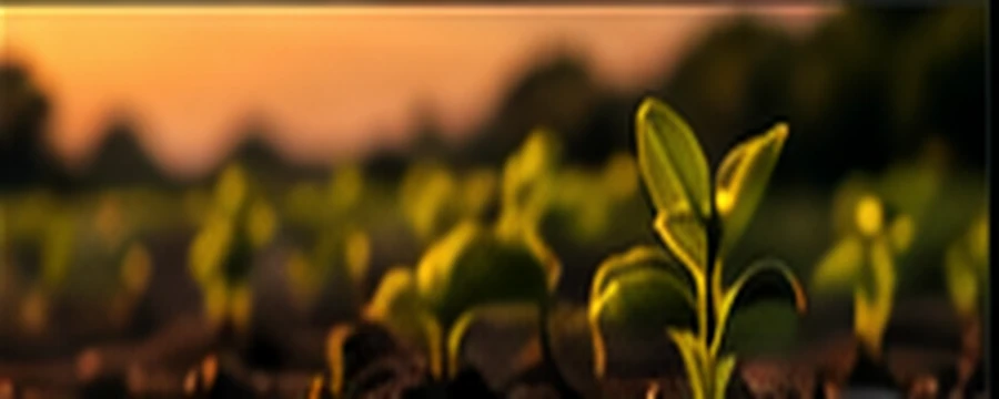 Young plants growing in soil