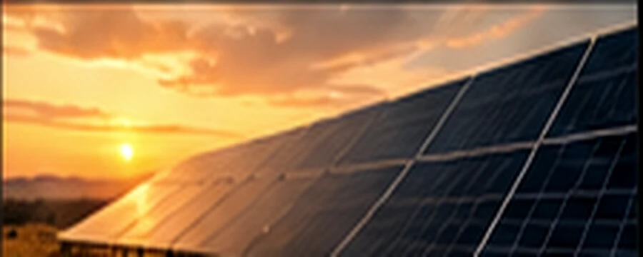 Solar power system at sunset